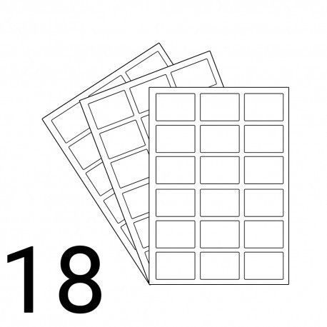 Brown Kraft - 18UP Round Corner A4 Laser Label 63.5x46.6mm