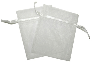 30x Med Organza Bags - White