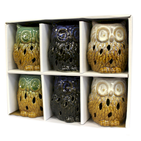 6x Classic Rustic Oil Burner - Owl (assorted)