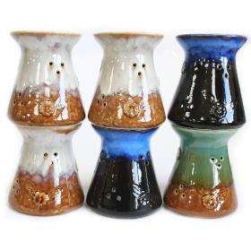 6x Classic Rustic Oil Burner - Floral (assorted)