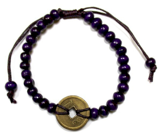 5x Good Luck Feng-Shui Bracelets - Purple