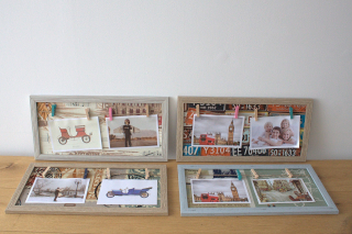 4x Mini DIY Peg Photo Frames - Assorted Places