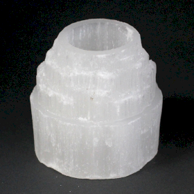 Selenite Mountain Top Candle Holder - 8 cm