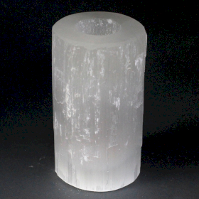 Selenite Cylinder Candle Holder - 15 cm