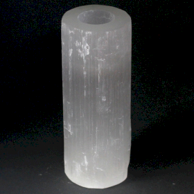 Selenite Cylinder Candle Holder - 20 cm