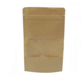 50x Pack of Kraft Window Bag 12x20 cm