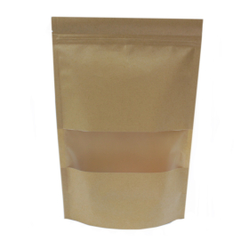 50x Pack of Kraft Window Bag 18x26 cm