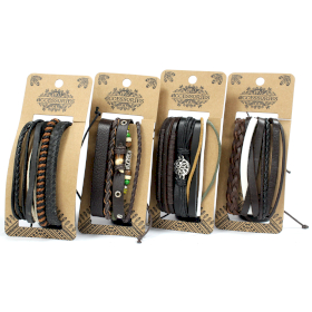 8x Mens Bracelet Sets - Dark & Handsome (asst)