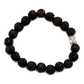 6x Rudraksha Buddha Bangle Mala - Dark