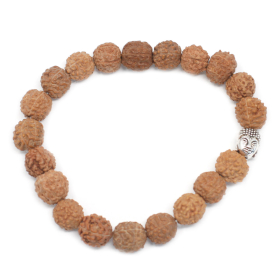 6x Rudraksha Buddha Bangle Mala - Natural