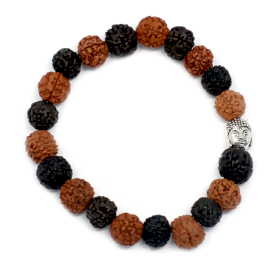 6x Rudraksha Buddha Bangle Mala - Mix