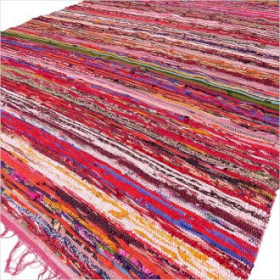 150 x 90cm Luxury Rag Rug - Red