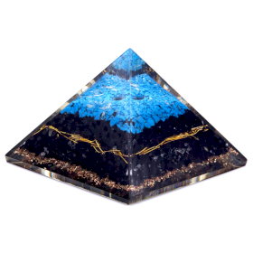 Orgonite Pyramid - Turquoise and Black Tourmaline - 70 mm