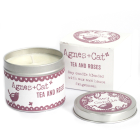 200g Gift Boxed Soy Wax Tin Candle - Tea and Roses