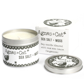 6x Tin Candle - Seasalt and Moss