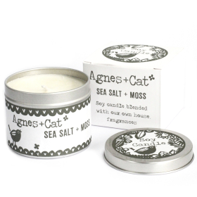 200g Gift Boxed Soy Wax Tin Candle - Seasalt and Moss