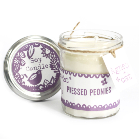 6x Jam Jar Candle - Pressed Peonies