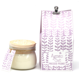 180ml Gift Boxed Soy Wax Kilner Jar Candle - Pressed Peonies