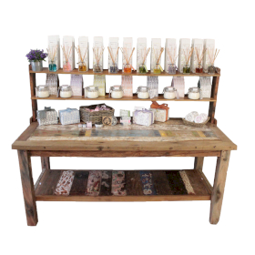 A&C 1.8m Standard Table with top shelf -  Recycled