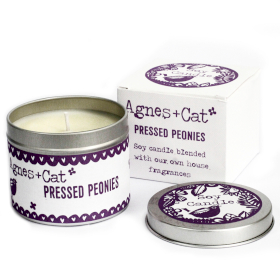 200g Gift Boxed Soy Wax Tin Candle - Pressed Peonies