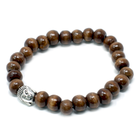 12x Brown Beads & Buddha Bangle