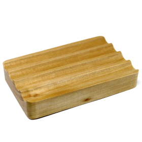 6x Hemu Wood Soap Dish - Corrugated