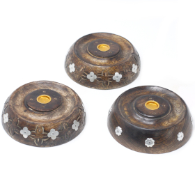 5x Cone & Stick Burner- Asst Design - Mango Wood