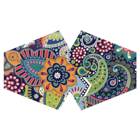 3x Reusable Fashion Face Covering - Funky Swirls (Adult)