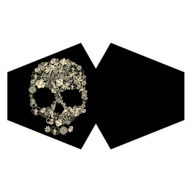 3x Reusable Fashion Face Covering - Flower Skull (Adult)