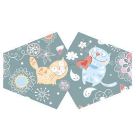 3x Reusable Fashion Face Covering - Happy Cats (Children)