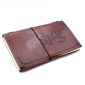 Handmade Leather Journal - Be the Change - Brown 22x12x1.5 cm (80 pages)