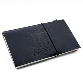 Handmade Leather Journal - My Book of Spells and other Thoughts - Black 22x12x1.5 cm (80 pages)