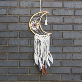 4x Protection Dream Catcher - Macrame Moon Assorted Colours