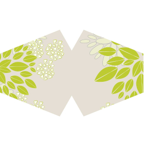 3x Reusable Fashion Face Mask - Grean Leaves (Adult)