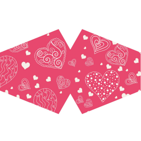 3x Reusable Fashion Face Mask - Pink Hearts (Adult)