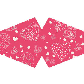 3x Reusable Fashion Face Mask - Pink Hearts (Adult)