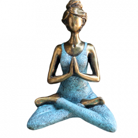 Yoga Lady Figure -  Bronze & Turqoise 24cm