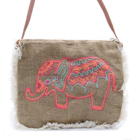 Fab Fringe Bag - Elephant Embroidery