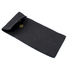 Cotton Pouch for Gemstone Face Rollers 10oz - Black 9x19xm