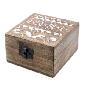 2x White Washed Wooden Box - 4x4 Slavic Design