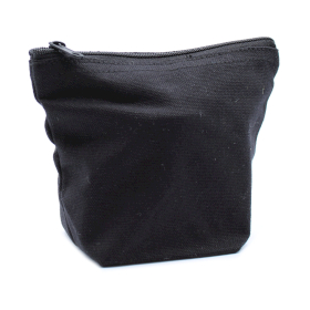 12x Black Cotton Toiletry Bag 10 oz - Mini Pouch