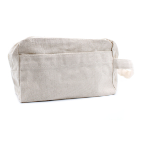 6x Natural Cotton Toiletry Bag 10 oz - Classic Square