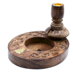 Sm Mango Wood Backflow Burner - Brass Buddha