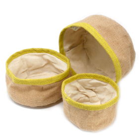 3x Set of 3 Natural Jute Baskets - Olive