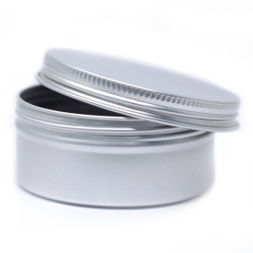 50x Aluminium Tin Box Round with Screw Top - 70x35mm