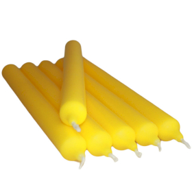 100x Citrus Yellow Dinner Candle