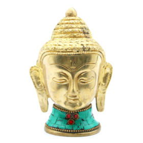 Brass Buddha Figure - Lrg Head - 11.5 cm