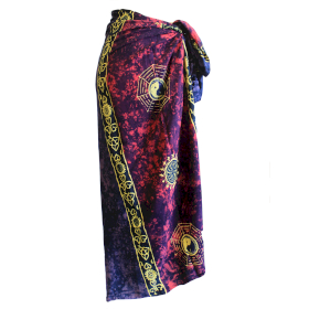 4x Bali Celtic Sarongs - Yin & Yang (4 Assorted Colours)