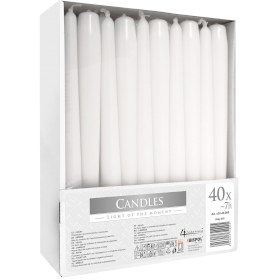 40x Taper Candle - White