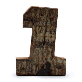 12x Rustic Bark Number - 